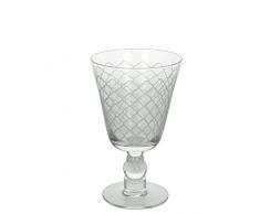 6 x Wasserkelch / Wasserglas MINERVA, 370 ml. Volumen, 16 cm hoch, kunstvoll dekoriertes Glas von ANDREA FONTEBASSO
