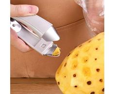 EDtara Geburtstag Jahrestag Valentine Hochzeit Geschenk, Ananasschäler aus Edelstahl, Ananasschneider,Clip Erdbeer Cutter Obst Gemüse Werkzeuge,Nordisches Grau