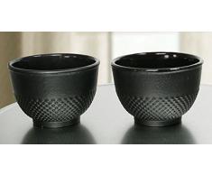 2er Set Teetasse Gusseisen schwarz asiatisch