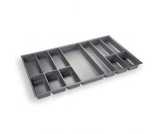 Orga-Box Besteckeinsatz Silbergrau für 90er Schublade z.B. Nobilia ab 2013 (473,5 x 794 mm) Besteckkasten III