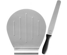 Chefarone Kuchenheber Set inkl. Streichpalette zum sicheren Anheben von Tortenböden - Kuchenretter Edelstahl - Tortenheber mit Griff