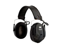 3M Peltor SportTac Impuls-Kapselgehörschutz für Jäger und Sportschützen, inklusive Batterie AAA, SNR 26 dB, 1 Stück, STAC-RD, schwarze und rote Schalen