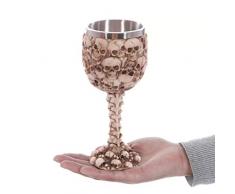 HAR 3D-Schädel-Muster-Weinglas, Umweltschutz-Harz-Wein-Becher, Edelstahl-Liner, Leicht Zu Reinigen, Gruseliger Schädel-Wasser-Schal