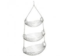 Hängekorb Set 3tlg. Obstkorb Obstspender Spender Küche Etagere Metall verchromt Gemüsekorb