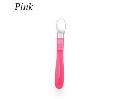 COMPY 1 Stück Kindergeschirr Löffel Futternäpfe Geschirr Kinder Kinder Besteck Bestecklöffel Silikonwerkzeuge Spezial Silikon Soft Head Löffel, Pink