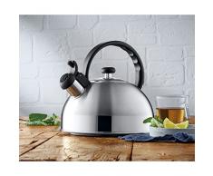 WMF ORBIT Flötenkessel 1,5 L Pfeifenkessel mit Flöte, Teekessel, Wasserkessel, Cromargan Edelstahl, Indutkion