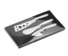 3-tlg. Käseset JUNO aus Edelstahl gefertigt. Set bestehend aus je einem Hartkäsemesser,