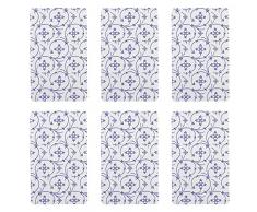Ricolor 12076 Frühstücksbrettchen Indisch Blau, Melamin, 23,5x14,5cm, blau/weiß (6er Pack)