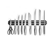 MAGNANI Küchenmesser Set 9-teilig aus Edelstahl, Messerset für die Küche mit Magnetleiste und Tragtasche, Auswahl an verschiedenen Messern, rostfrei