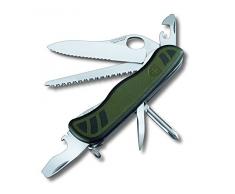 Victorinox Taschenmesser Schweizer Soldatenmesser 08 (10 Funktionen, Feststellklinge) grün/schwarz)