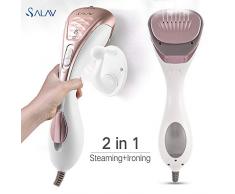 Salav Dampfbügeleisen Dampfbürste Dampfglätter Reise-Dampfbügeleisen 1200W 2 in 1 Garment Steamer mit 150 ml Wassertank in 45s Schnelle Erwärmung für Alltag und Reise (Rose Gold)