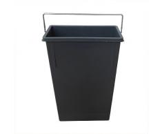 Hailo 1082479 Inneneimer mit Henkel verchromt Abfallsammler, Plastik, dunkelgrau, 7 L, Kunststoff, 22,6 x 11,5 x 34 cm