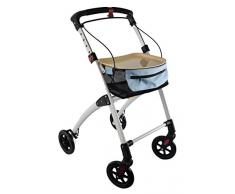 Days Breeze Weiß Indoor 4 Wheel Rollator, Inklusive Korb und Tablett, Assistive Gehgeräts, 4 Räder Walker, für ältere Menschen, Behinderte und Behinderte, Mama, Papa, Großeltern, Leichtstütze Aid