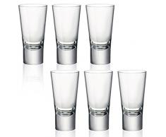 Bormioli Rocco Ypsilon gehärtetes 70 ml Double Shot Gläser Wodka Shooter Trinkglas, glas, 6er-Set