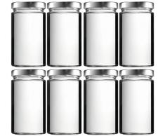 mikken 8 x Einmachglas 700 ml Vorratsglas mit Schraubverschluss PVC frei inkl. Trichter