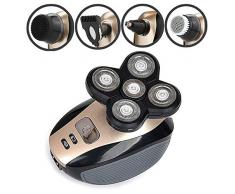 Elektrorasierer Herrenrasierer Elektrorasierer rotierender Unisex-Rasierer 5-in-1-Rasierer IPX7 wasserdichter Elektrorasierer/Nasenhaarschneider/elektrischer Haarschneider/Trimmer/USB wiederaufladbar