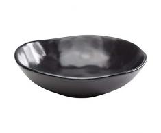 Kare Teller Tief Organic Black 22cm