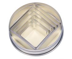 Städter 008090 Ausstechformen in Dose Quadrat 6-er Set, Edelstahl