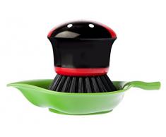 Casa Vigar – Glückskäfer – Marienkäfer Hand-basierte Spülbürste mit Blattständer