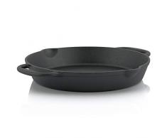 BBQ-Toro Gusseisen Grillpfanne I Gusspfanne mit Zwei Griffe und Zwei Ausgießer I Servierpfanne I Pfanne (Ø 30 cm)