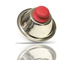 Kerafactum Burgerglocke Burger Glocke rot Cloche Abdeckhaube zum Grillen und Schmelzen von Cheeseburger Burgerhaube Haube für Hamburger Steaks bringt Käse zum Schmelzen Edelstahl Plancha Zubehör