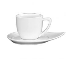 Holst Porzellan CF 003 FA4 Kaffee/Cappuccino-Set ConForm 0,21 l mit CF 018, weiß, 18 x 14 x 8 cm