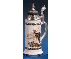 Zimmermann Bierseidel Bier-Krug Gemse Ritterseidel mit Façonspitzdeckel 0,5l