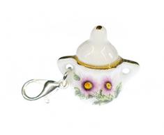 Miniblings Zuckerdose Charm Anhänger Bettelarmband Charms Kaffee Café Goldrand