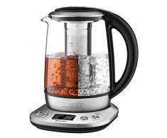 Willsence Wasserkocher Glas, Teekocher (2200W, 1.7 Liter, 6 Programmierbare Temperaturregelung mit LCD-Anzeige, Auto-Start und Warmhalten, Herausnehmbarer Tee-Infuser)