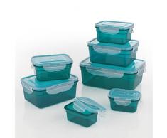 GOURMETmaxx Frischhaltedosen Klick-it 14 tlg. | Spülmaschinen- Mikrowellen- und Gefrierschrankgeeignet | Deckel BPA-frei mit 4-fach-Klick-Verschluss | Ineinander stapelbar [4 verschiedene Größen, smaragdgrün]