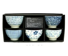 Japanisches Teeschalen-Set SOMETSUKE hergestellt in Japan Geschenkbox Ø 9, H 5,8 cm