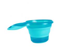 Sevenfly Pet Food Scoop Faltbare Messbecher Löffel Silikon Food Messlöffel für Welpen Hunde Katzen Vögel, blau
