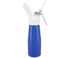 GGKLY 500ml Sahnebereiter, 4 Aufsätze - 3 Deko-düsen + Reinigungsbürste, Für Schlagsahne, Cremes, Soßen, Eiscreme Und Vieles Mehr, Blau