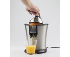 CASO CP 200 Design-Zitruspresse, elektrische und kraftvolle Zitronenpresse mit Universal-Presskegel f. alle gängigen Zitrusfrüchte, 160 Watt, Tropf-Stopp, Edelstahlsiebeinsatz, Hebel-Pressarm