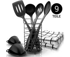 KRONENKRAFT ® [9 Teile - Küchenset hochwertig verarbeitet - Küchenutensilien Set - Kochset - Alles was Man braucht!