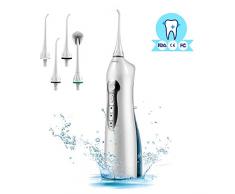 Wasser Flosser für Zähne mit 3 Modi, schnurlose Wasser Flosser, Munddusche Dental Wasser Flosser.Portable Flosser für Zähne/Zahnspangen/Brücken, verwendet zu Hause & Reisen mit 4 Jet-Tipps
