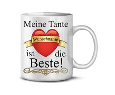 Golebros Meine Tante Wunschname ist die beeste 6300 Fun Tasse Becher Kaffeetasse Kaffeebecher Spruch Geburtstag Geschenk Geburt Schwägerin Weihnachten Weiss