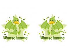 Samunshi® Kinder-Tasse mit Namen und einem grünen Dino als Motiv Bild Kaffeetasse Teetasse Becher Kakaotasse Nr.8: grün H:95mm / D:82mm