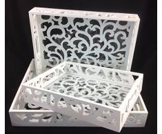 HOLZTABLETT 3 er SET LN47-6 SERVIERTABLETT BETTTABLETT TABLETT HOLZ SERVIERPLATTE