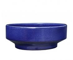 Hentschke Keramik Brunnenschale/Pflanzschale/Wasserschale 100% wasserdicht Ø 33 x 13 cm, Effekt blau, 059.033.64 ohne Bodenloch