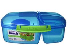 Sistema Lunch Triple Split Lunchbox mit Joghurttopf - 2 L, Blau