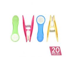 Soft Grip Wäscheklammern von Smiths® (Packung mit 20 - Pastellfarben) | Wäscheklammern | Keine schädigenden Abdrücke mehr | Starker und sicherer Griff | Leicht zu öffnen | 3 Jahre Garantie