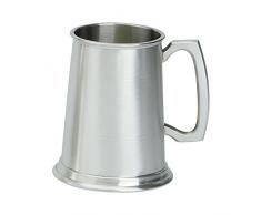 Edwin Blyde & Co Bierkrug mit massivem Metallboden, zweilagiger Körper mit traditionellem Standardgriff, Zinn, ca. 0,5 Liter