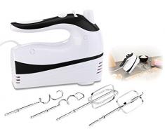 Rosenstein & Söhne Handmixer: Handrührer mit 5 Geschwindigkeiten & Turbo, 4 Haken, bis 500 Watt (Rührgerät)