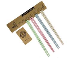 EcoSlurps Wiederverwendbare Essstäbchen Geschenkset | Erwachsene & Kinder Umweltfreundliche Strohstäbchen aus recyceltem Weizenstroh | Spülmaschinenfeste Alternative aus Holz, Kunststoff und Metall