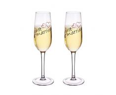 GRÄWE 2er Set Sektglas Just Married 210 ml