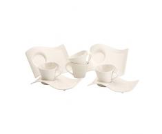 Villeroy & Boch NewWave Caffè Cappuccino-Set / Modernes Kaffeegeschirr aus Porzellan in Weiß / 8-tlg. für 4 Personen