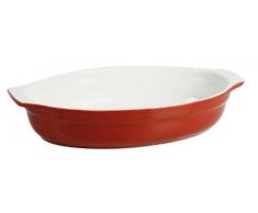 Crealys 512720 Auflaufform, oval, mit Griffen, Keramik, 30 x 17,5 x 5,5Â cm, himbeerfarben