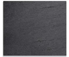 Wallario Herdabdeckplatte/Spritzschutz aus Glas, 1-teilig, 60x52cm, für Ceran- und Induktionsherde, Schwarze Schiefertafel Optik – Steintafel