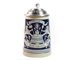 Bierkrug Bierkrüge mit Gravur Deckel Steinkrüge Bierseidel Handgemacht Beer Stein Geschenk Souvenir Bavarian Circus and Oktoberfest Relief Beer Mug Food Safty Geschenkbox Ceramic 0.5 Litre